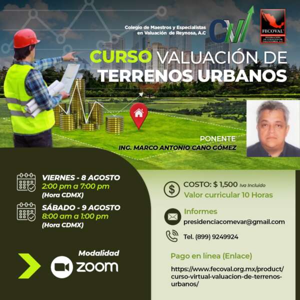 Curso Virtual: "Valuación de Terrenos Urbanos"