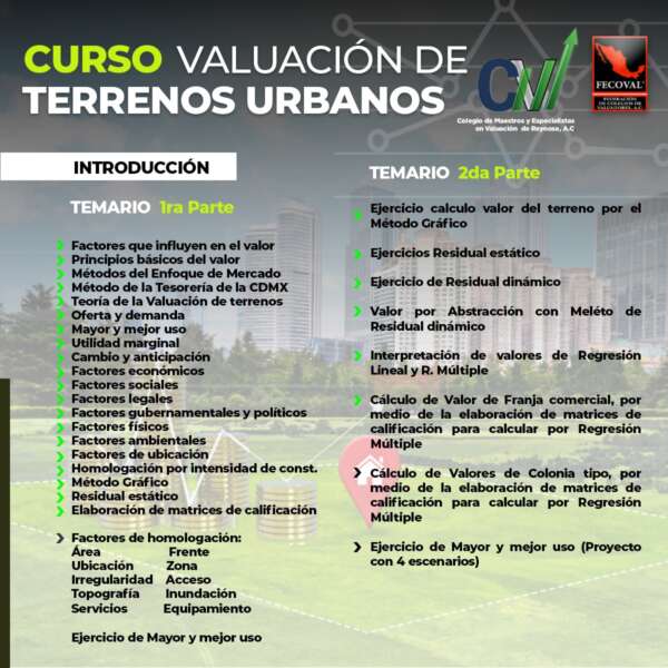 Curso Virtual: "Valuación de Terrenos Urbanos" - Imagen 2