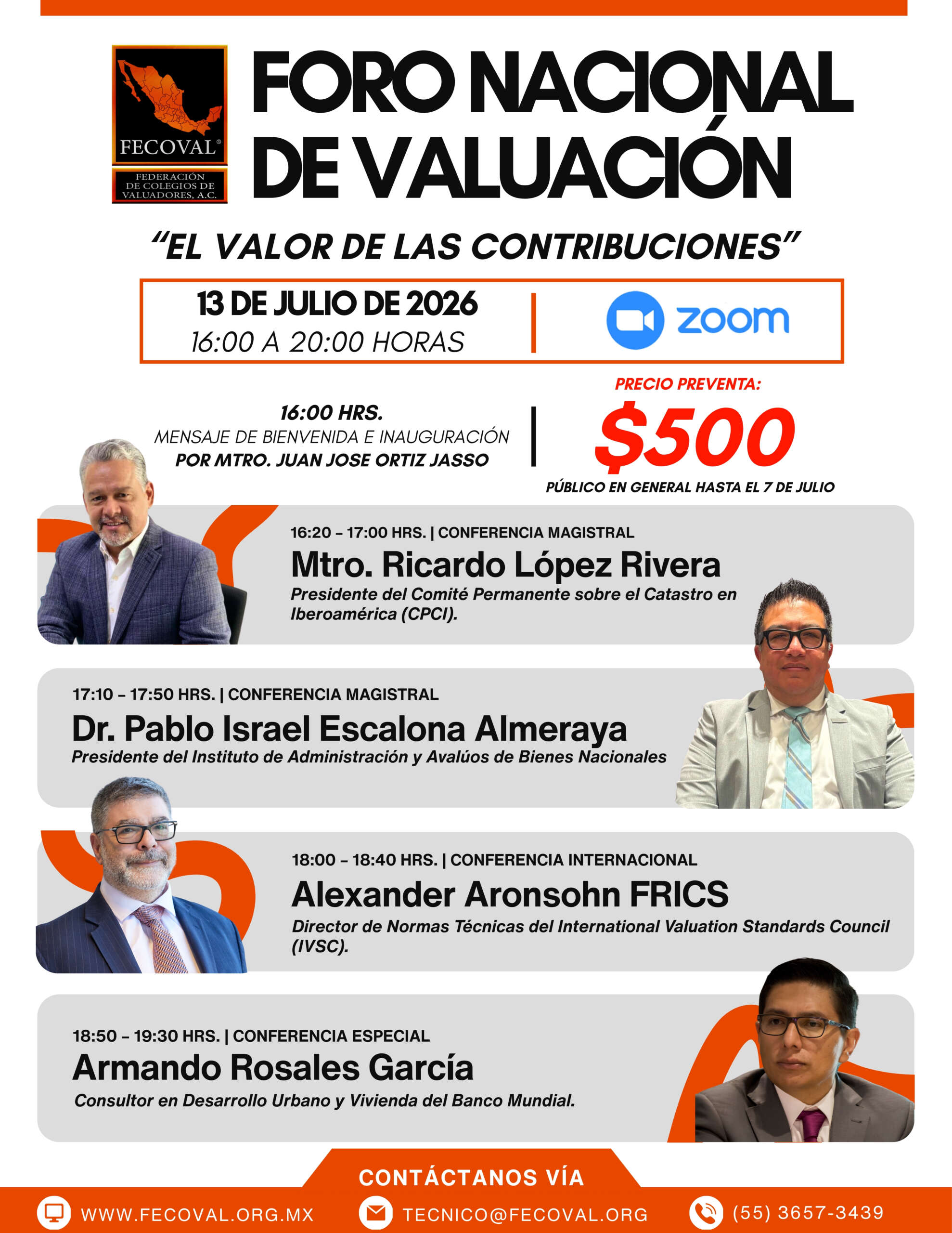 Foro Nacional de Valuación 2026: “El Valor de las Contribuciones”
