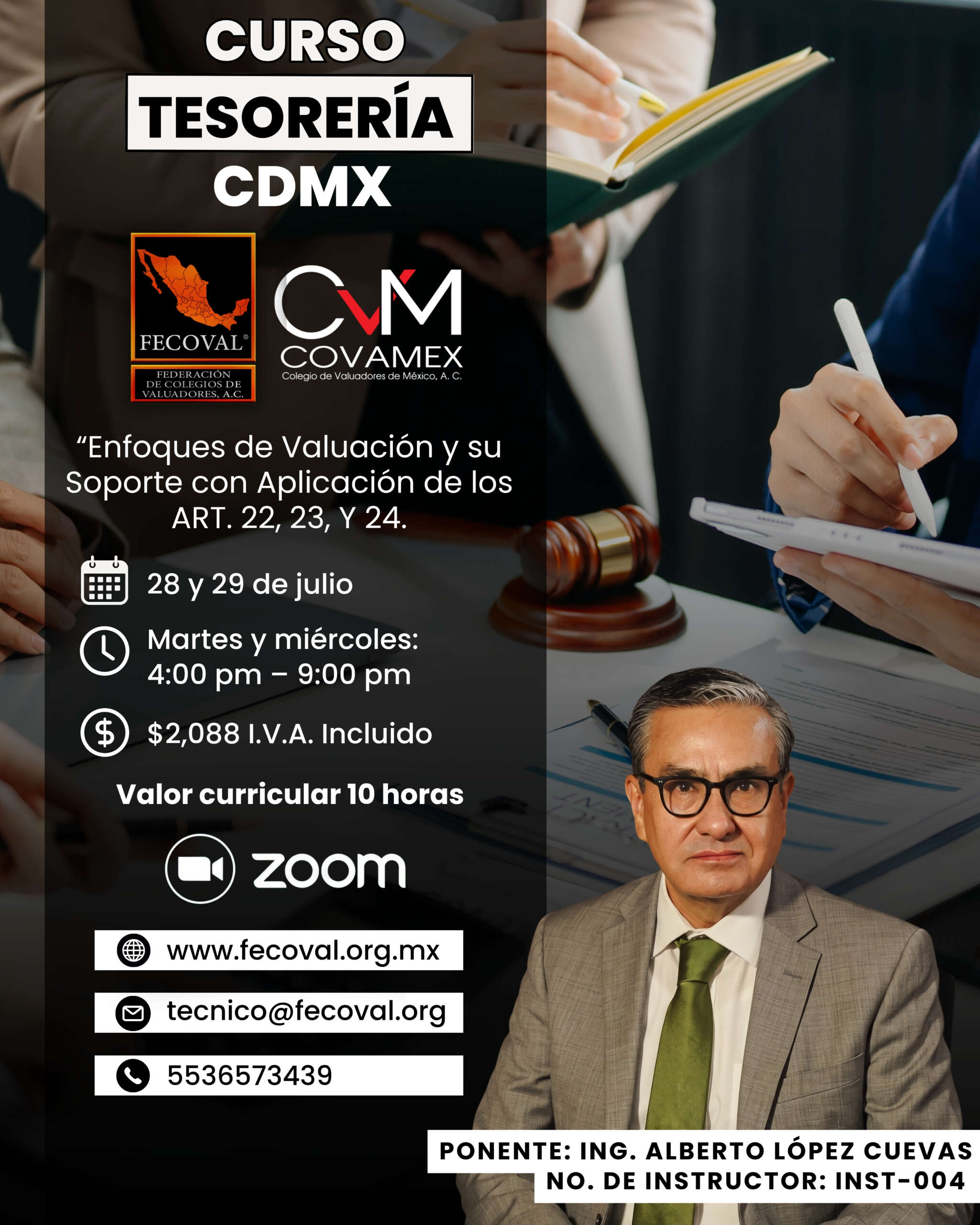 Curso de Tesorería CDMX: “Enfoques de Valuación y su Soporte con Aplicación de los ART. 22, 23 y 24”